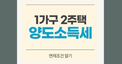 1가구 2주택 양도소득세 면제 양도세 비과세 요건