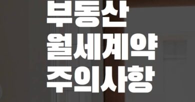 부동산 월세계약 주의사항