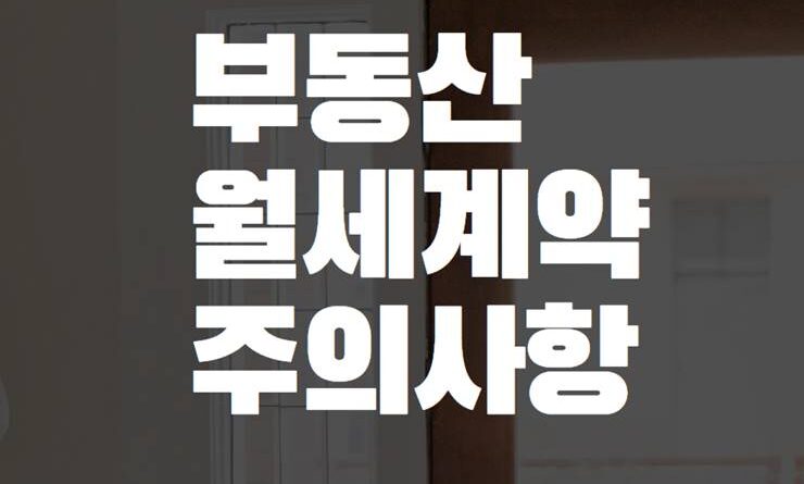 부동산 월세계약 주의사항