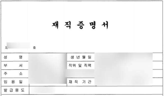 재직증명서